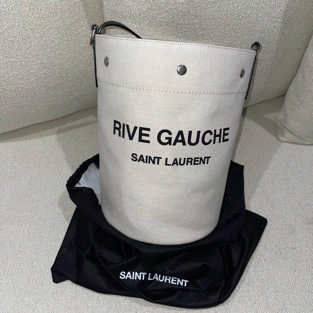 Saint Laurent Paris RIVE GAUCHE Bucket Bag (Linen) - Picture 3 of 9